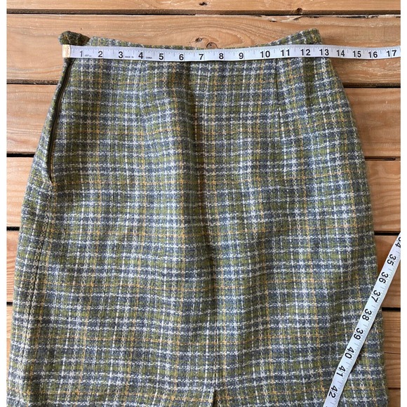 Vtg PENDLETON Plaid High Waisted Wool Pencil Skirt - Picture 5 of 5